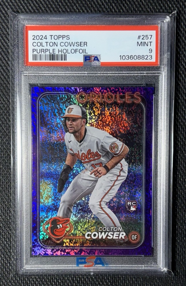 2024 Topps Series 1 Colton Cowser Purple Foil RC /799 #257 PSA 9 Gem Mint