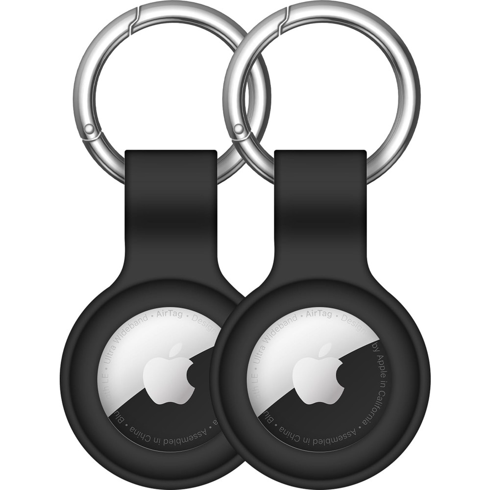 2 Pack Silicone AirTag Holder Case Keychain for AirTags Protective Accessory
