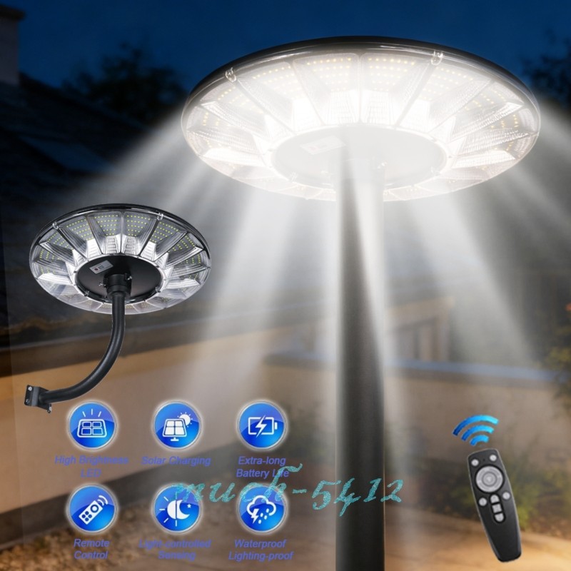 11000W 360° Round Commercial Solar Street Light Dusk To Dawn Parking Lot Lights