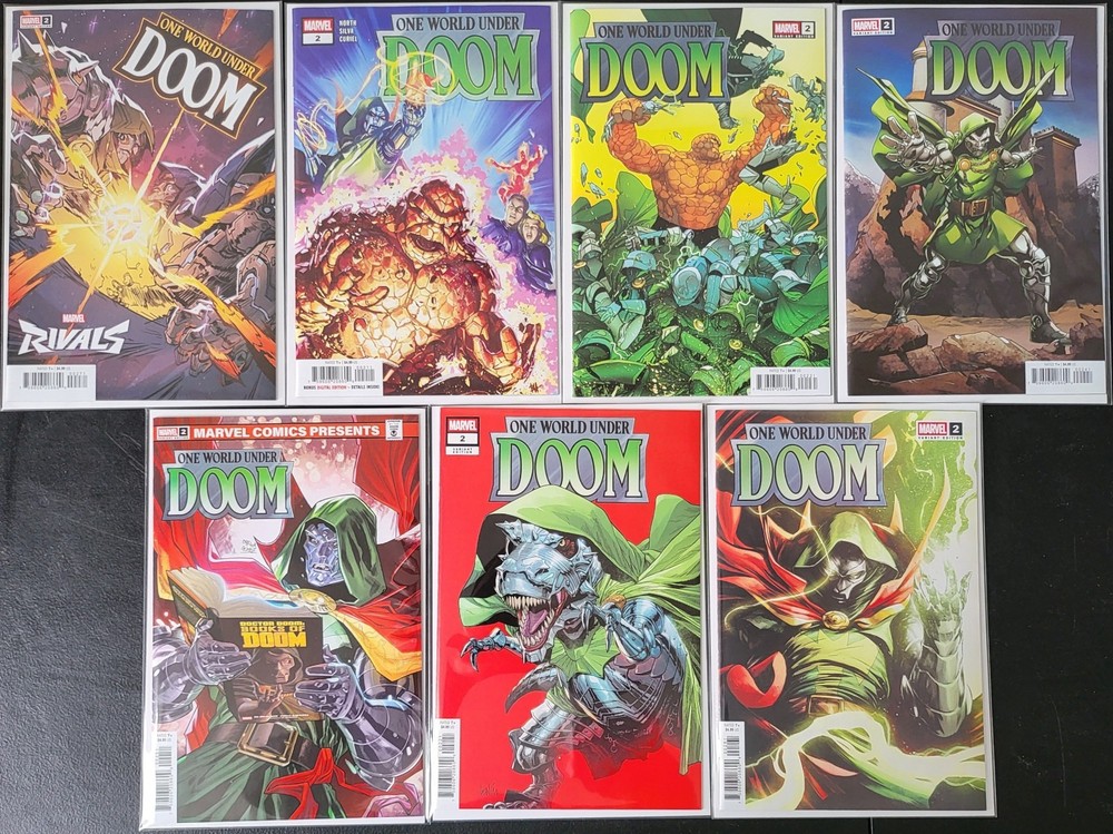 One World Under Doom #2 , Lot of  7 Standard Covers, NM or Better