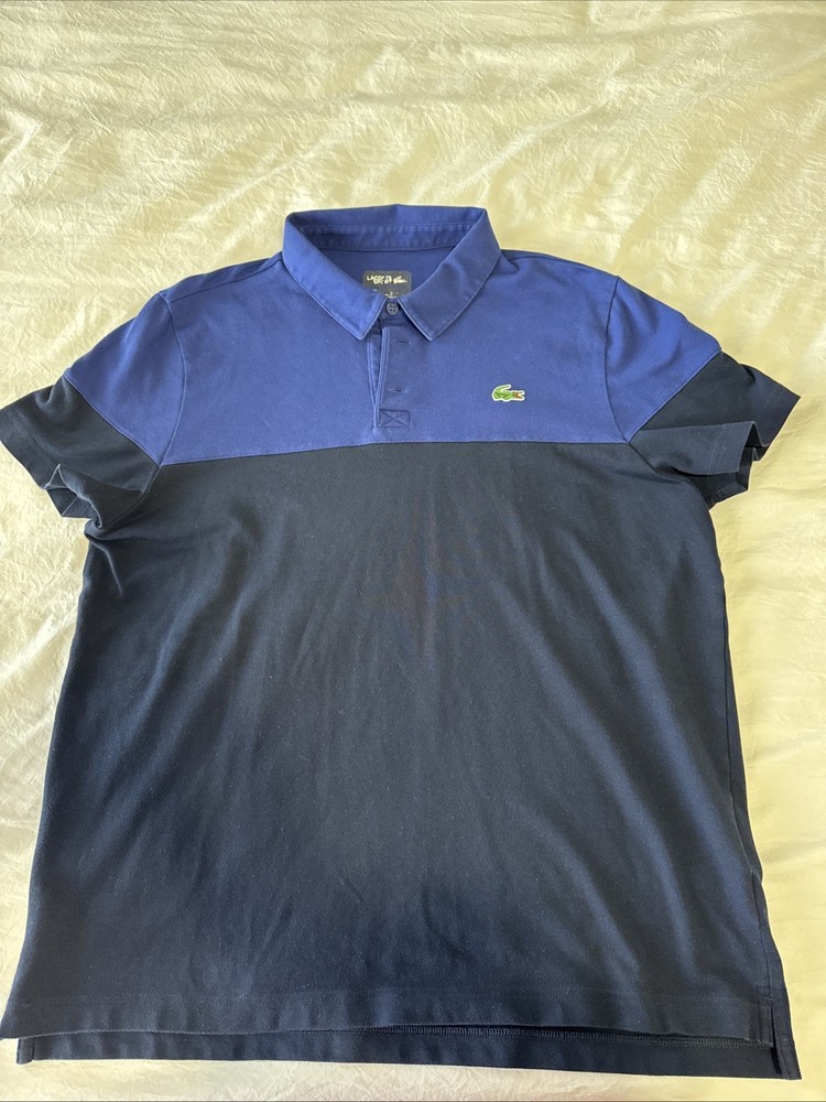 Men’s Lacoste Sport Polo Shirt Size XL Navy Blue Color Block