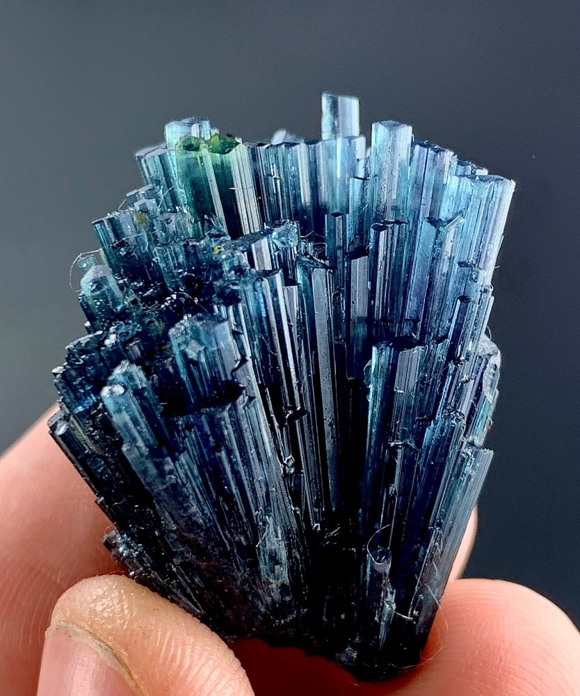 Deep Blue Tourmaline Indicolite Crystal Bunch Specimen From Afghanistan 16.5 GM