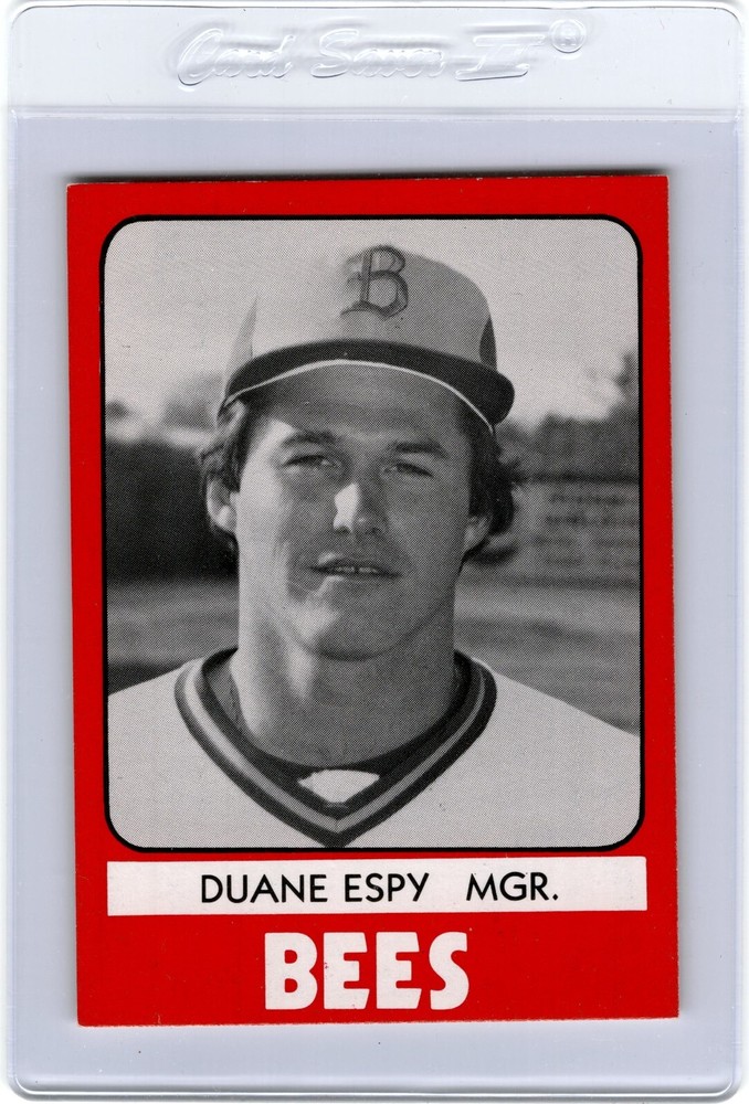 1980 TCMA Burlington Bees #10 Duane Espy Manager Santa Monica CA Baseball Card