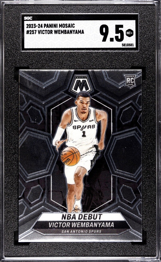 2023-24 Panini Mosaic #257 Victor Wembanyama NBA debut novato radiocontrol SGC 9,5