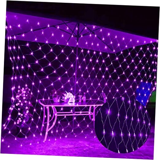 Halloween 360 LED Net Lights 12ft x 5ft 8 Modes Waterproof Purple Connectable