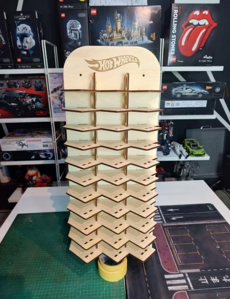 3D  30 SLOT HOTWHEEL RACK VINTAGE RACK DISPLAY SCALE 1/64