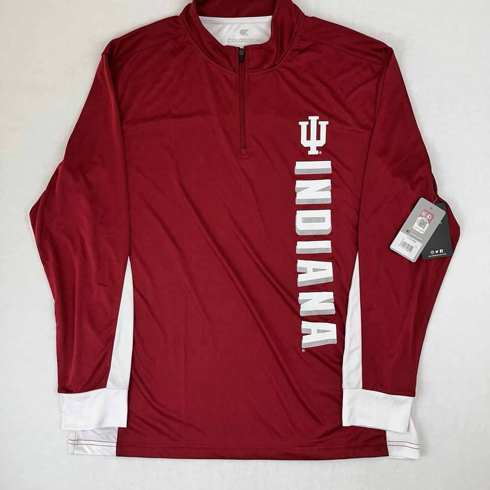 Colosseum Indiana Hoosiers Men's XL 1/4 Zip Lightweight Pullover NCAA Red New
