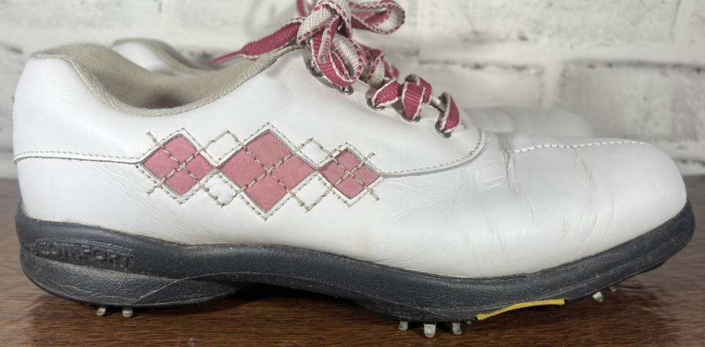 FootJoy Shoes Womens Spikes Golf Sneakers 98508 White Leather Lace Up Size 7