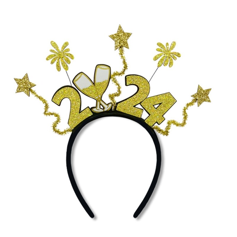 2024 Glow Music Festival Headband Firework Hair Hoop for Adults & Kids