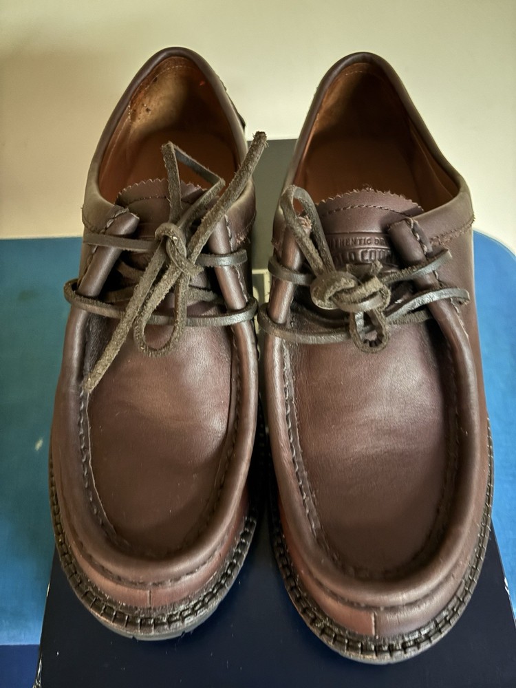 Polo Ralph Lauren Jett Lug-Sole Leather Moc-Toe Shoes Brown Size 8.5