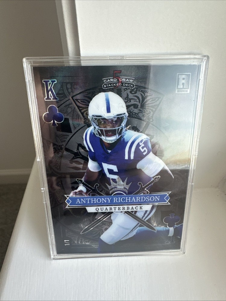 2023 Wild Card 5 Card Draw Stacked Deck Anthony Richardson Black King Clubs  1/1