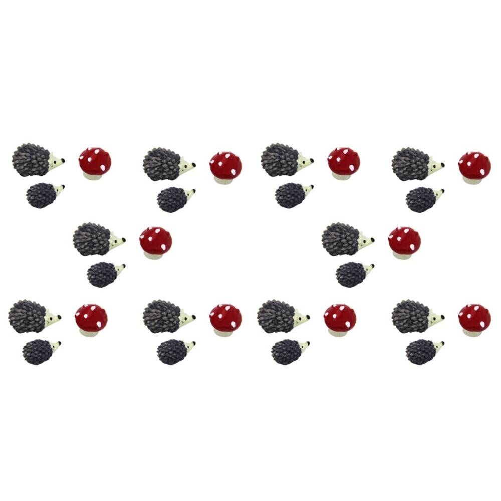 2 Hedgehog Figurines for Succulent Ornament and Home Decor