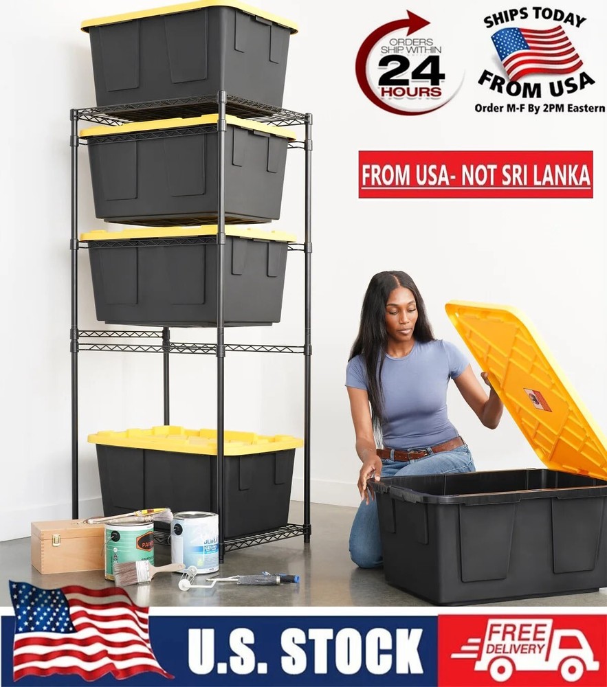 SafeRacks 5-Tote Storage Bin Rack NSF Certified for Secure Organization