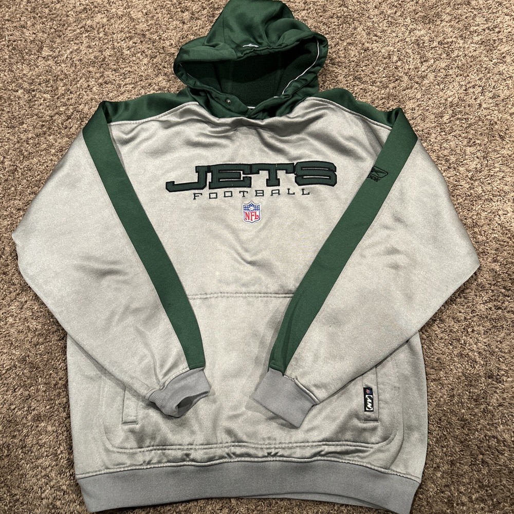 NEW YORK JETS NFL Hoodie Sweatshirt VINTAGE Men’s XL REEBOK TEAM APPAREL