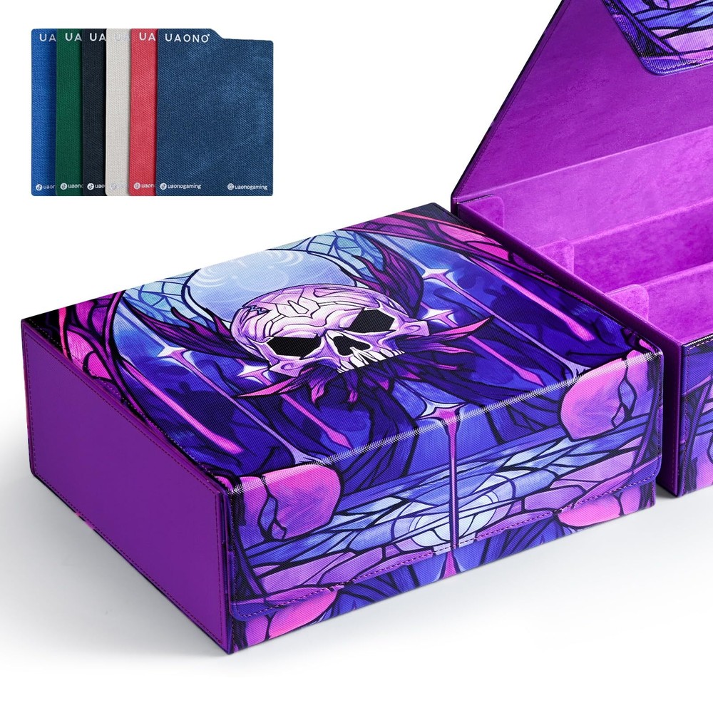 UAONO Card Storage Box for MTG, Trading Card Deck Box Holds 1800+ with 6 Divi...