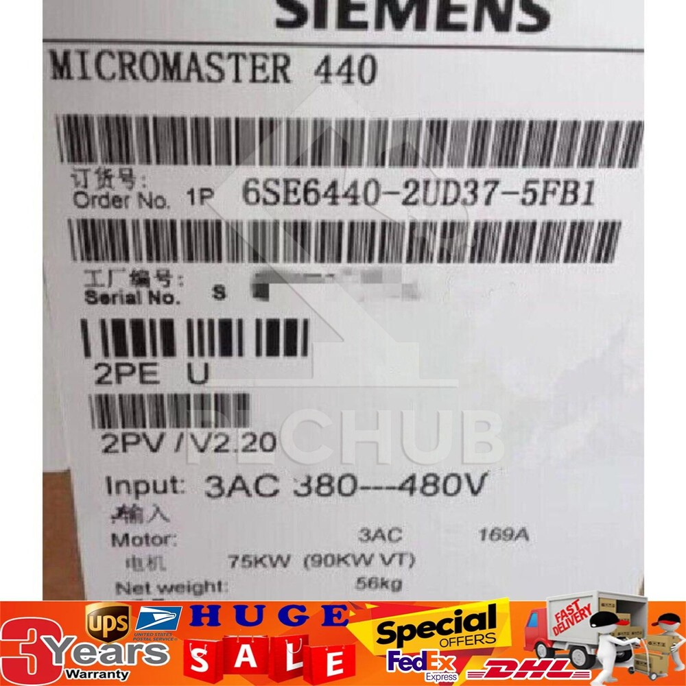 New Siemens 6SE6440-2UD37-5FB1 MICROMASTER440 without filter 6SE6 440-2UD37-5FB1