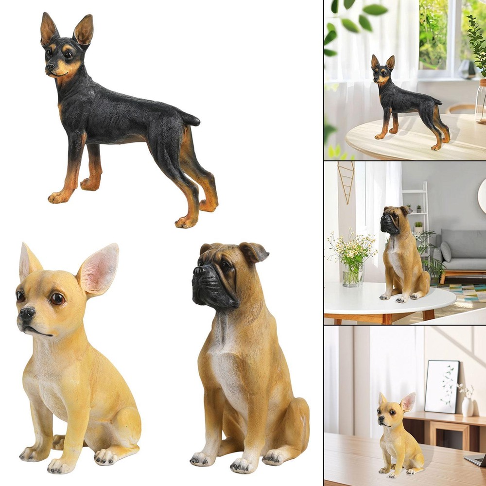 Dog Statue Animal Figurine for Study Room Desk or Indoor Home Decor Gift
