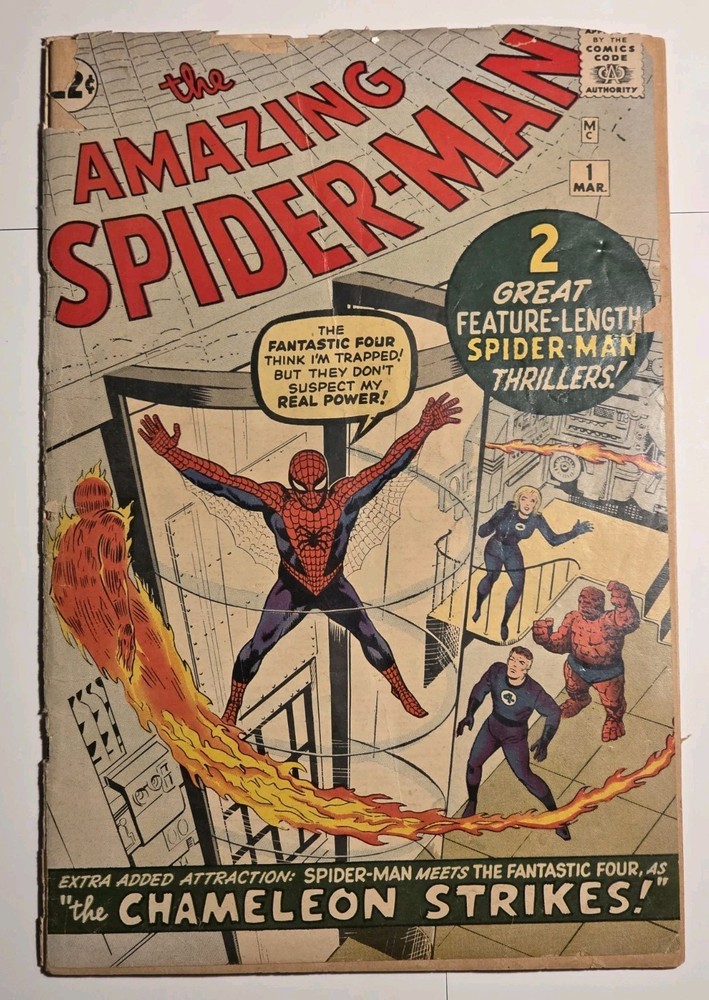 Amazing Spider-Man #1 F 1st App Chameleon, 1st Series 1963Steve Ditko Silver Age