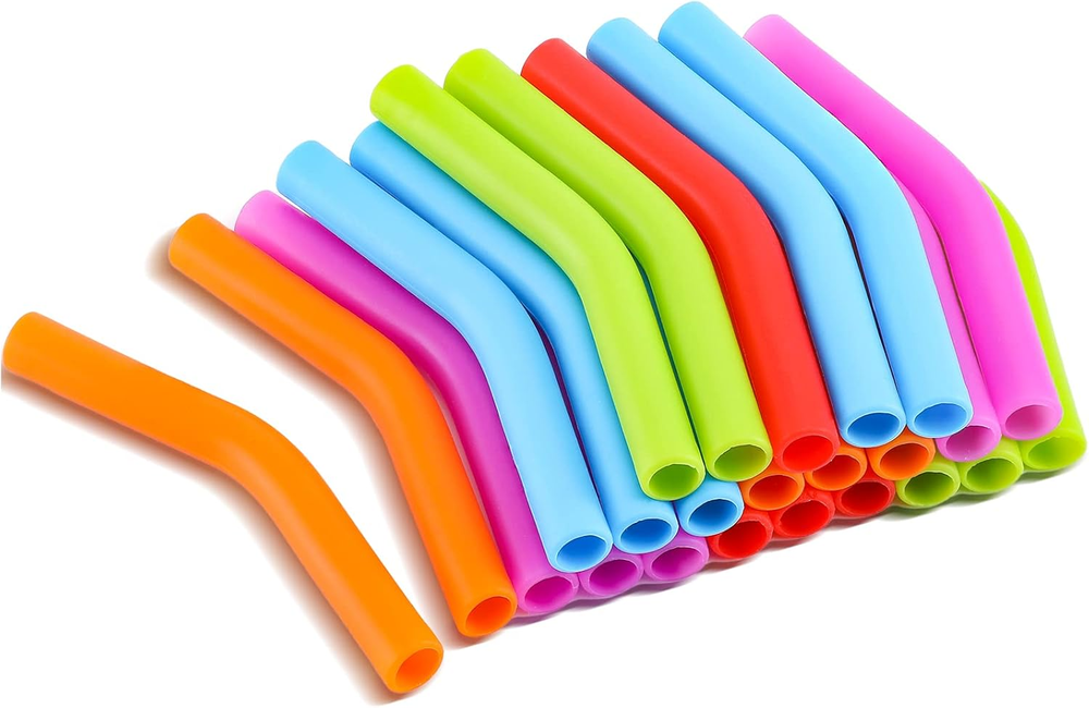 24 Pcs Silicone Straw Tips for Metal Straw Reusable Silicone Stainless Steel ...