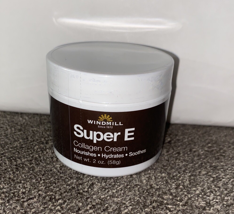 Windmill Super E Collagen Cream, Nourishes, Hydrates, Soothes 2 oz new