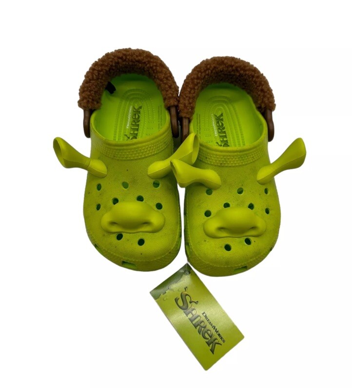 Crocs Classic Clog Dreamworks Shrek Shoe Lime Green 209378-3TX Size Kids J1 NEW