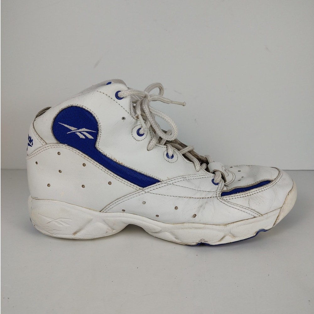 Vintage 90s Reebok blue/white hi top streetwear trainers womens 11