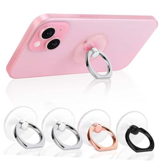 Transparent Phone Ring Holder in Silver Black Rose Gold