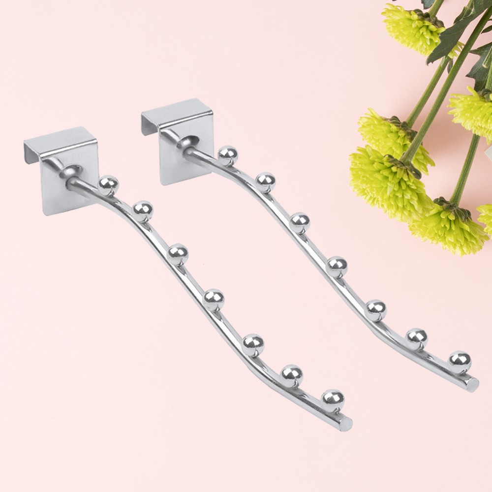 2-Pack Metal Wall Hooks with Beaded Hanger for Students Clothes