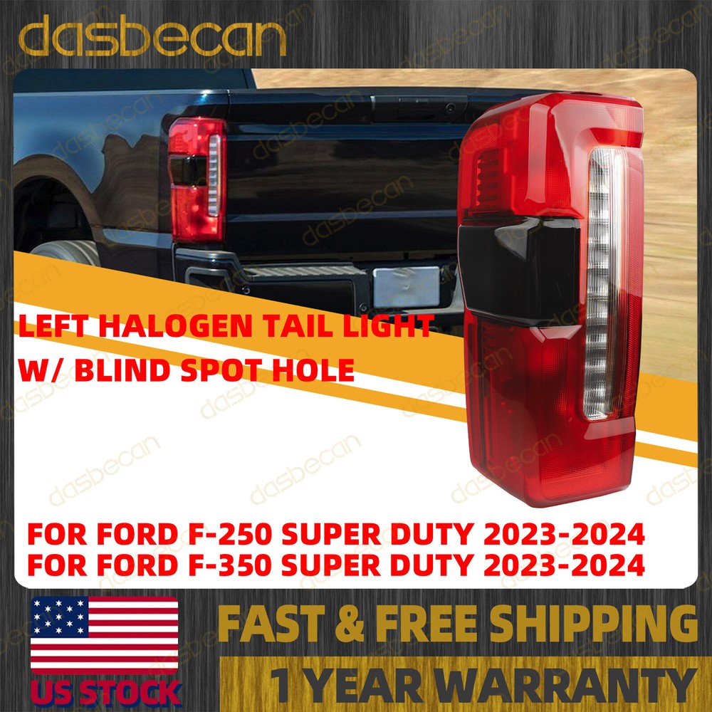 Left Halogen Tail Light W/ Blind Spot For Ford F-250 F350 Super Duty 2023-2024