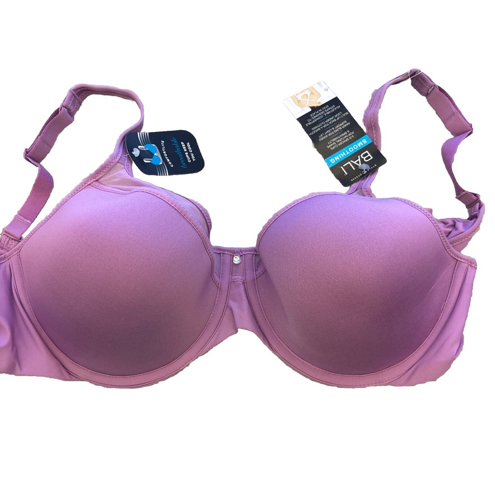 Bali One Smooth U Ultra Light Illusion Underwire Bra 38C Purple NWT  