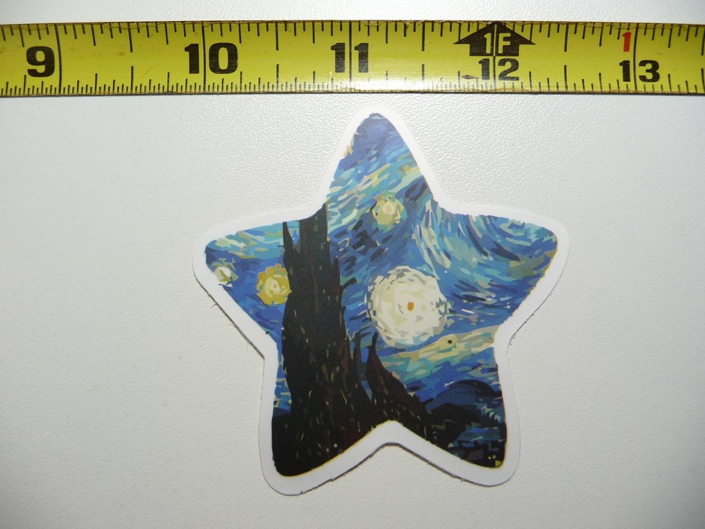 VINCENT VAN GOGH STAR SHAPED STARRY NIGHT DECAL STICKER CLASSIC ARTIST PAINTER