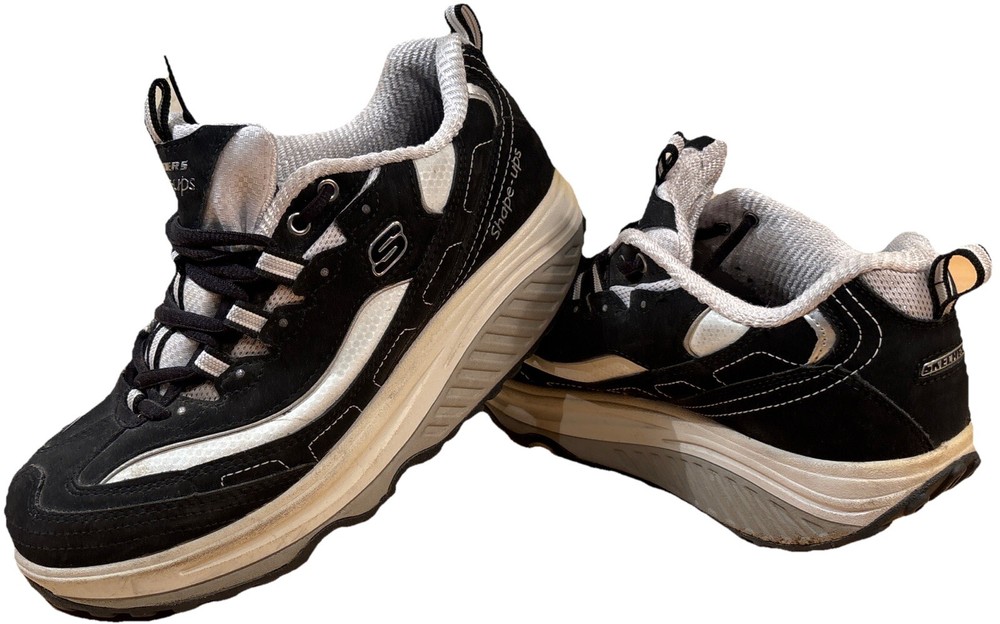 skechers Women's Black Shape Ups Walking Toning Shoes 11809EW Sz US 7 EU 37