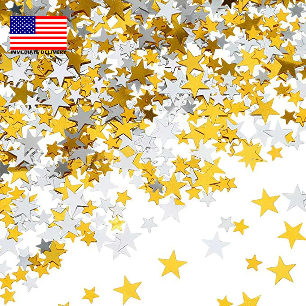 60G Star Confetti Glitter Star Table Confetti, Metallic Foil Star Glitter, Table