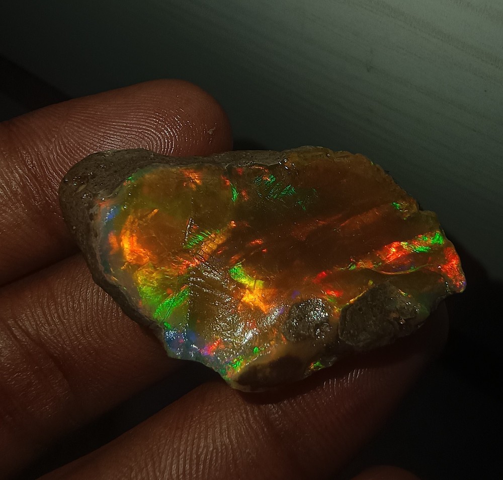 52.8 Ct Natural Ethiopian Fire Opal Rough Certified Gemstone Untreated SEE VIDEO
