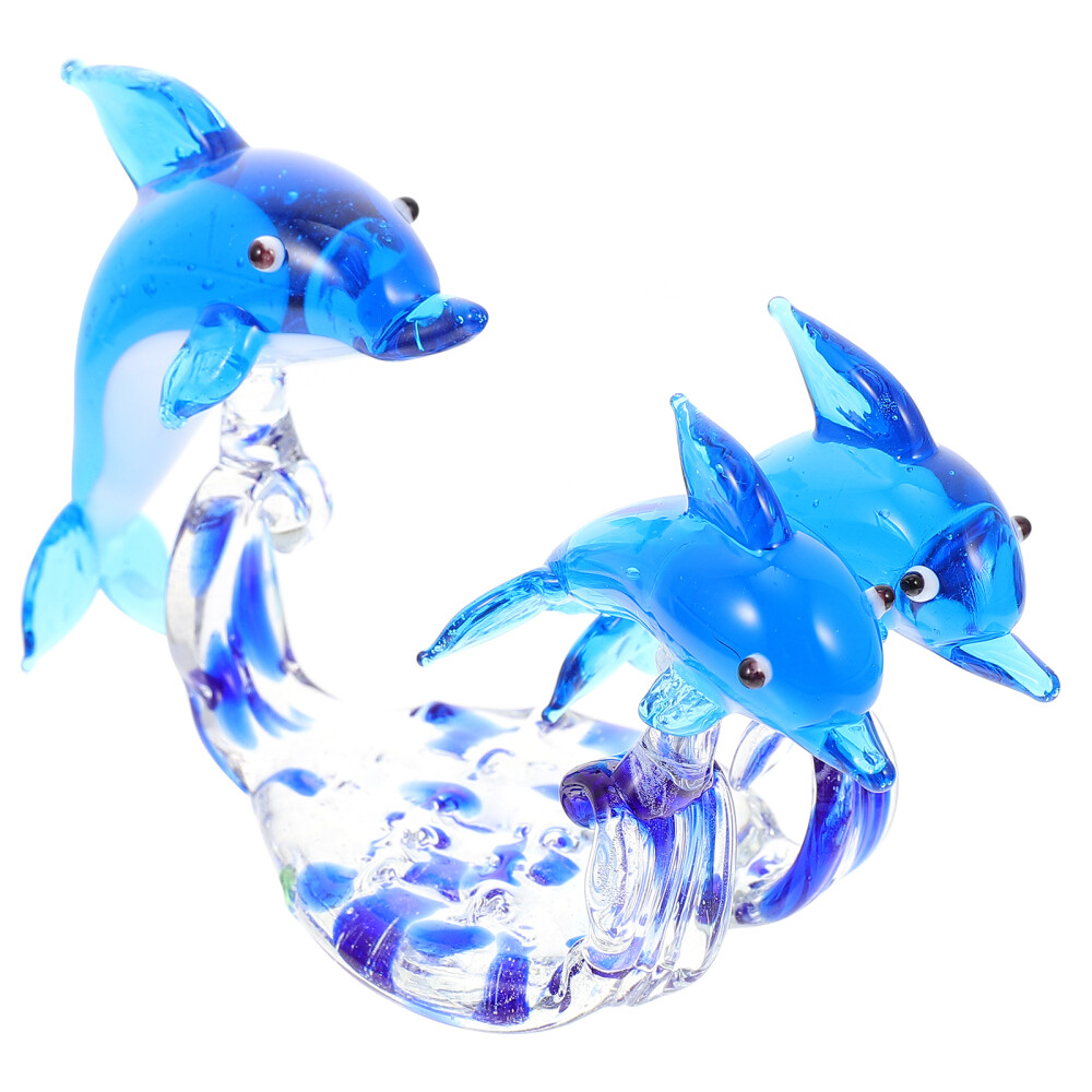 Dolphin Statues and Figurines Glass Ornaments Mini Toys Child