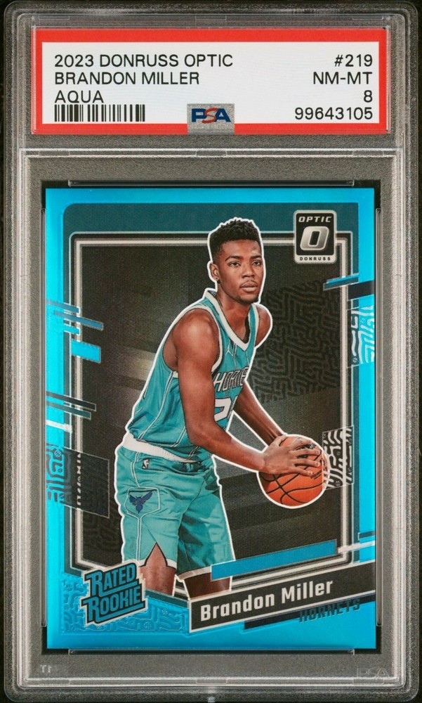 2023-24 Panini Donruss Optic - Rated Rookie Aqua Prizm #219 Brandon Miller /249