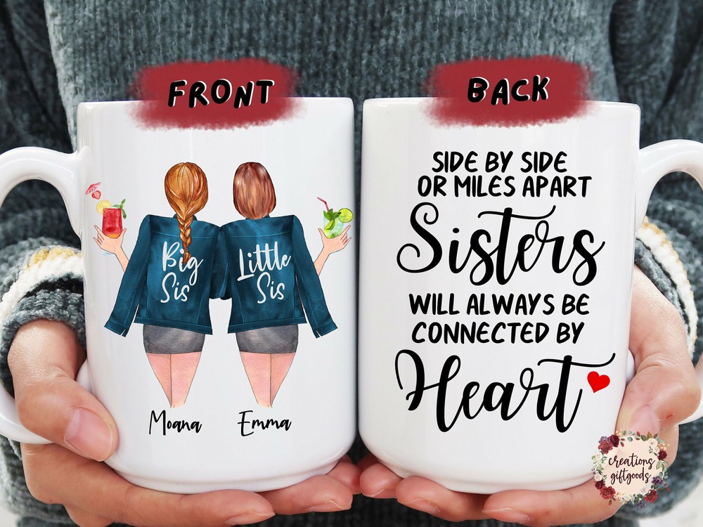 Custom Sisters Mug Best Sister Gift Sister Moving Away Mug Long Distance Sisters
