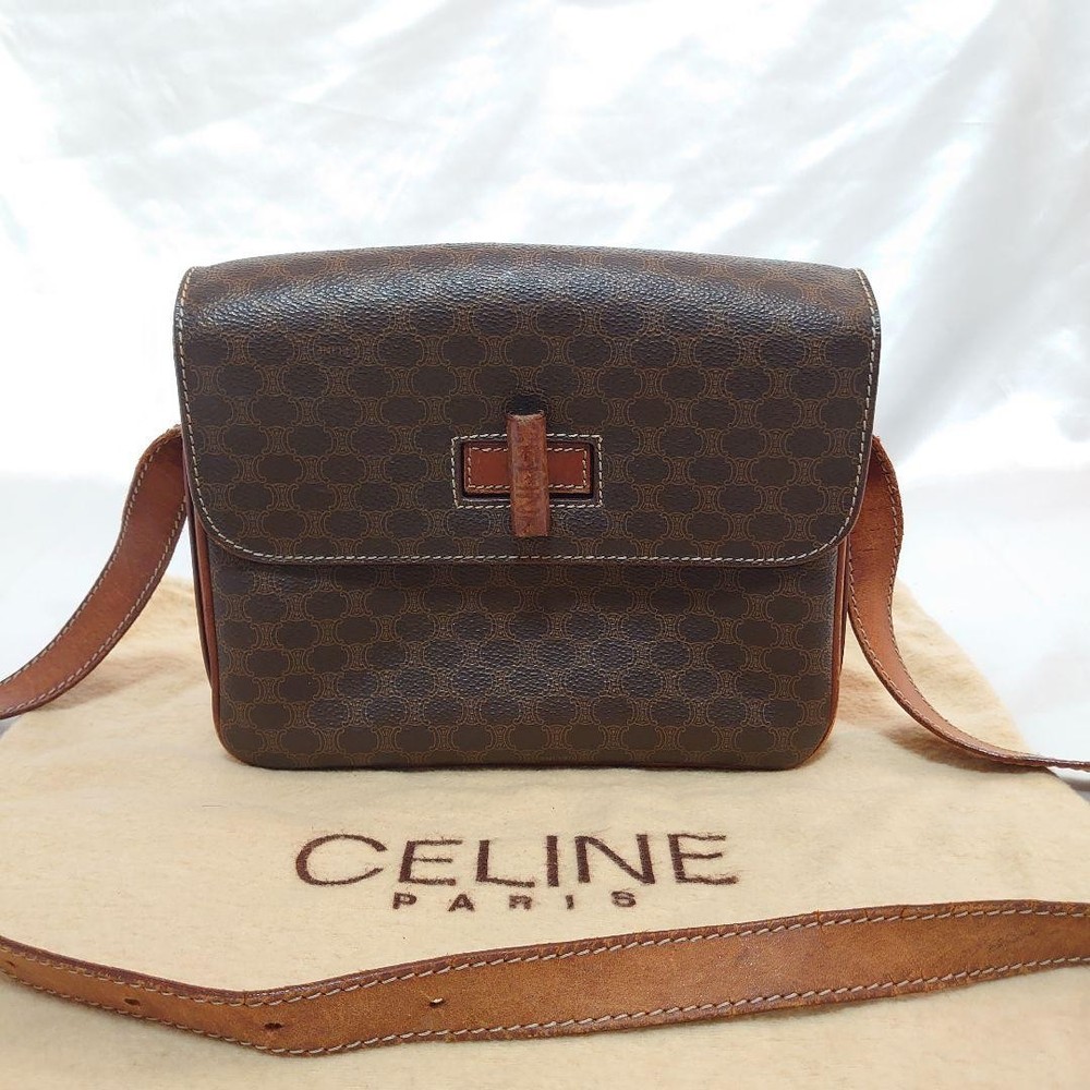 Celine Macadam Pattern Shoulder Bag Authentic Vintage No Damage