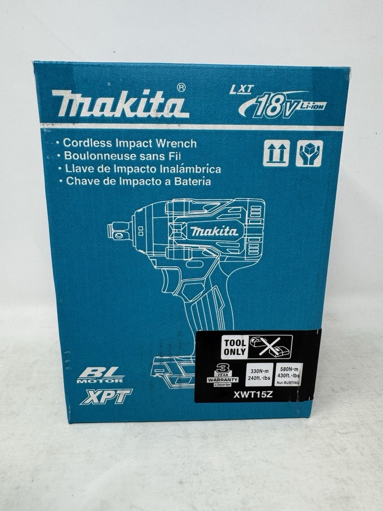 Makita XWT15Z 18V LXT Cordless Impact Wrench Bare Tool 1/2 Inch Detent Anvil