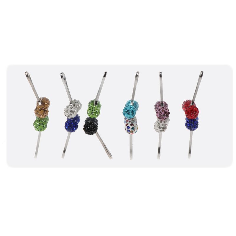 Rhinestone Ball Brooch 12-Pack for Women Hijab Scarf Safety Pins