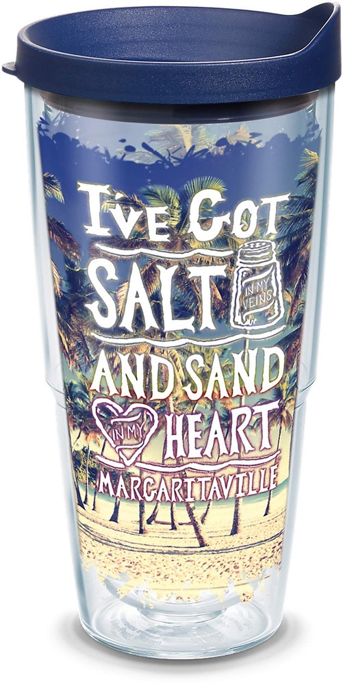 Margaritaville Salt In My Veins Insulated Tumbler with Navy Blue Wrap