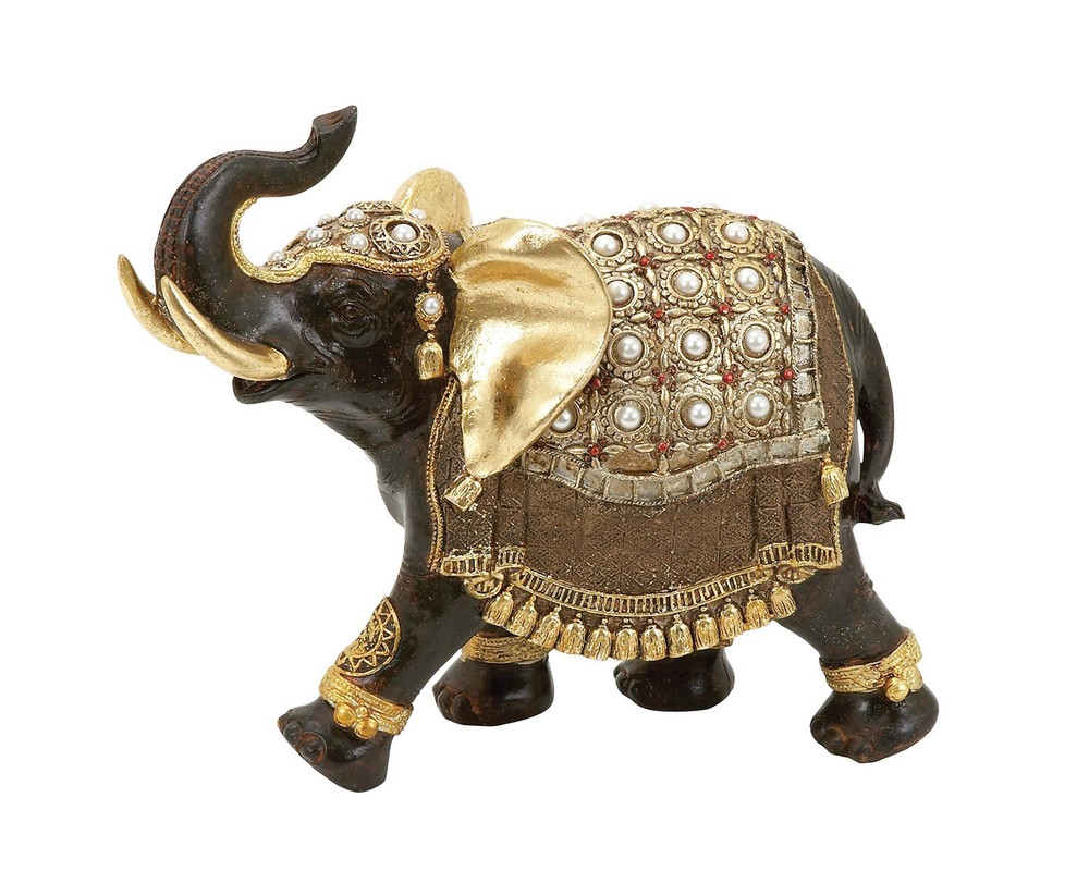 Deco 97 Eclectic Polystone Elephant Sculpture, 10