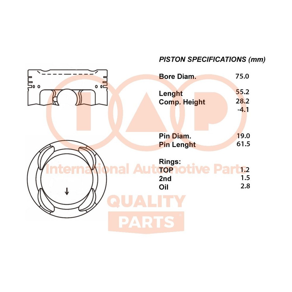 IAP QUALITY PARTS Complete Piston Series 100-16052 for Suzuki - Standard