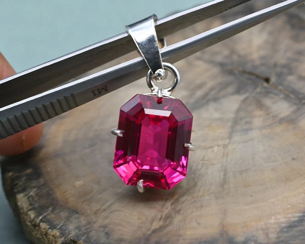 Natural Certified 18 Ct Pink Ruby Gemstone Pendant In Solid 925 Sterling Silver
