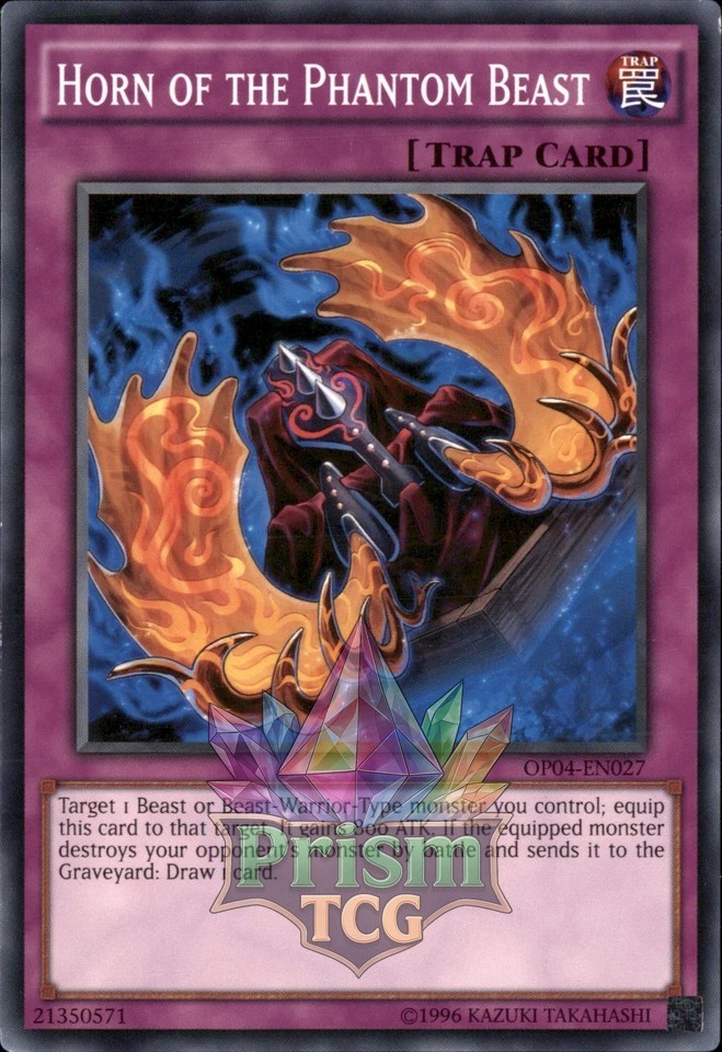 Phantom Beast Horn OP04-EN027 Yugioh Rare Trading Card  