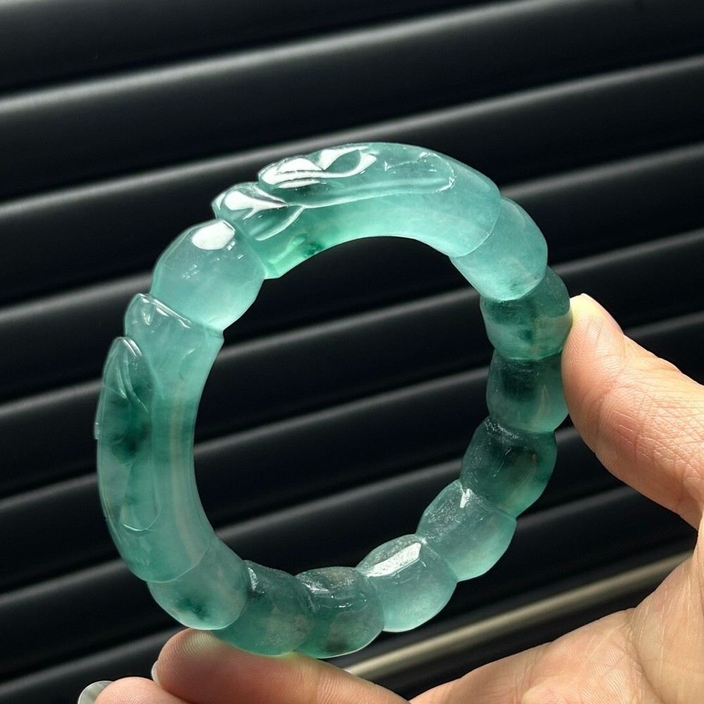 Certified Natural A high Ice Green Burmese Jade jadeite bracelet bangle 58-59mm