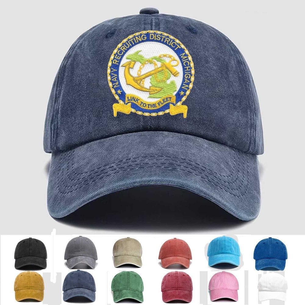 Custom Embroidered Hat Recruiting District Michigan, Veteran Cap, Trucker Hat