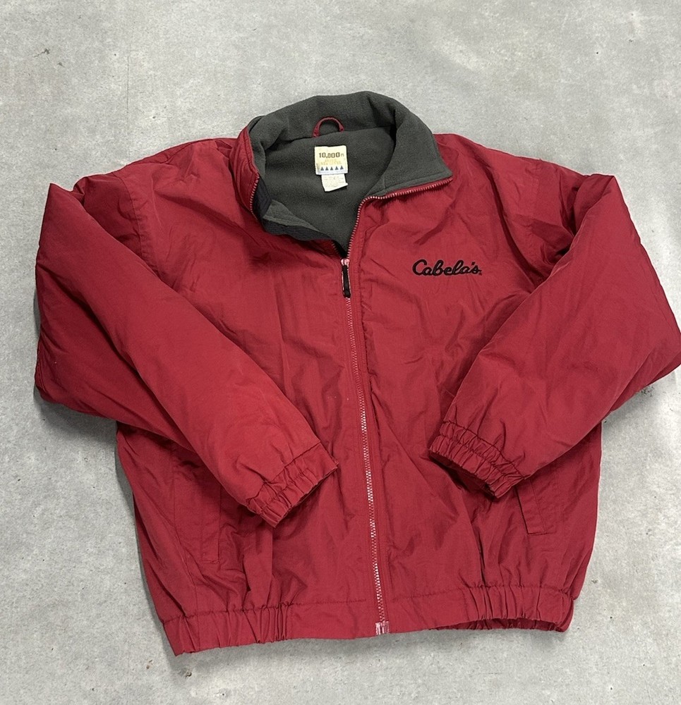 Vintage Cabela’s 10,000 Ft Above Sea Level Red Fleece Lined Jacket Men’s Large