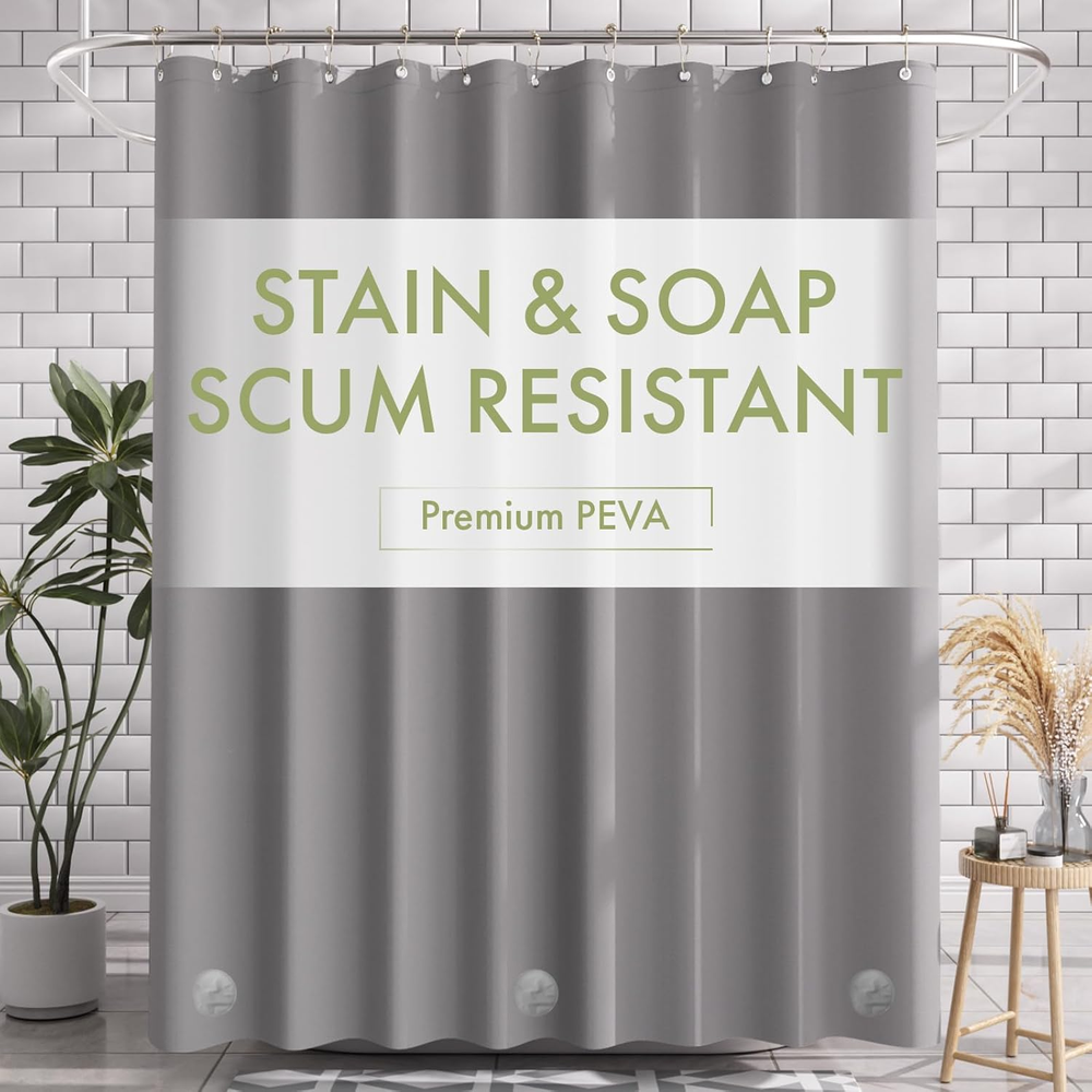 Shower Curtain Liner, 72x78 Grey Shower Curtain Liner, Cute Plastic Shower Curta