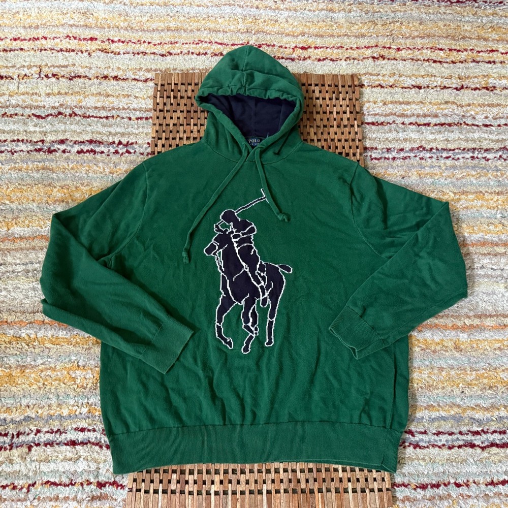 Polo Ralph Lauren Big Pony Embroidered Hoodie Hoody Forest Green Men's Size XXL